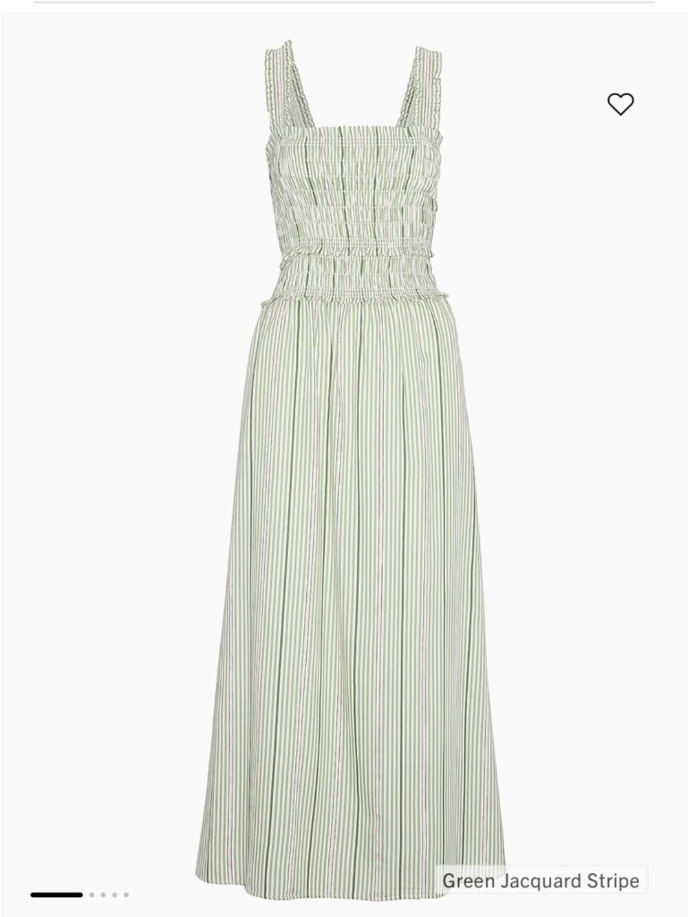 Sold Out NWT Hill House Home Azalea Maxi Nap Dress in Green Jacquard Stripe Sz S